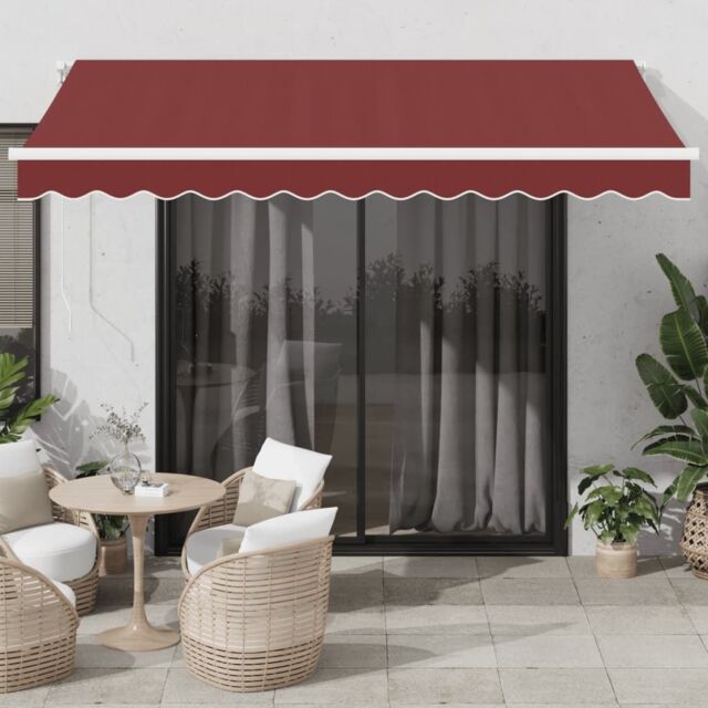 Berkfield Home Manual Retractable Awning Burgundy 350x250 cm in Black - image 1