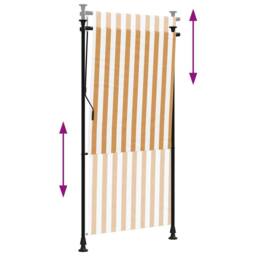 Berkfield Home Outdoor Roller Blind Orange & White 120x270 cm Fabric&Steel - thumbnail 6