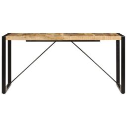 Berkfield Home Dining Table 160x80x75 cm Solid Mango Wood in Brown - Size: 160 x 80 x 75 cm - thumbnail 3