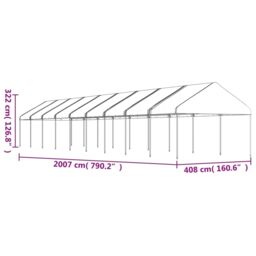 Berkfield Home Gazebo with Roof White 20.07x4.08x3.22 m Polyethylene - thumbnail 5