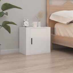 Berkfield Home Wall-mounted Bedside Cabinets 2 pcs White 50x30x47 cm - Size: 50 x 30 x 47 cm - thumbnail 3