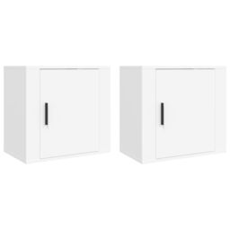 Berkfield Home Wall-mounted Bedside Cabinets 2 pcs White 50x30x47 cm - Size: 50 x 30 x 47 cm - thumbnail 2