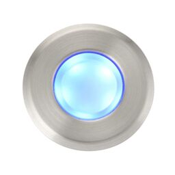 Netlighting Cove Outdoor Coastal Recessed Ground Light Blue IP67 0.8W Marine Grade Brushed Stainless Steel & Frosted in Grey - thumbnail 3