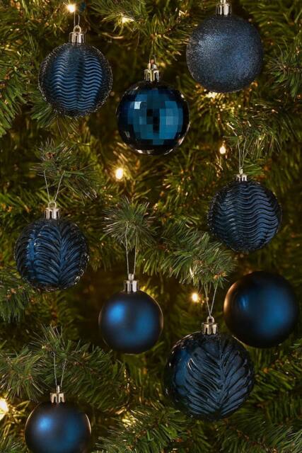 Neo Set of 36 Christmas Tree Ornaments Baubles Set in Dark Navy - image 1