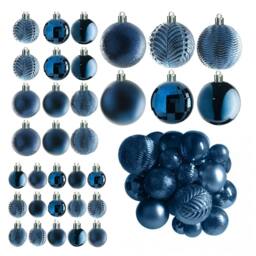Neo Set of 36 Christmas Tree Ornaments Baubles Set in Dark Navy - thumbnail 6