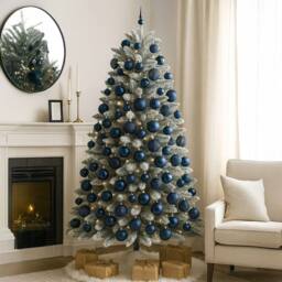Neo Set of 36 Christmas Tree Ornaments Baubles Set in Dark Navy - thumbnail 2
