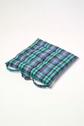 Homescapes 4 Pack Seat Pads Cotton Green Tartan Indoor Outdoor Garden Cushion, 40cm - Size: 40 cm x 40 cm - thumbnail 3