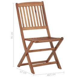 Berkfield Home Durable Folding Outdoor Chairs 4 pcs Solid Acacia Wood in Brown - thumbnail 7