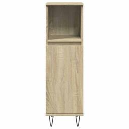Berkfield Home 3 Piece Bathroom Furniture Set Sonoma Oak Engineered Wood in Brown - thumbnail 7