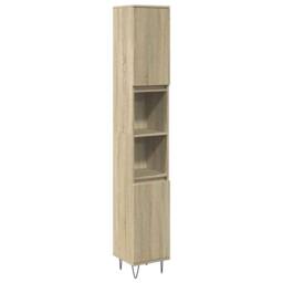 Berkfield Home 3 Piece Bathroom Furniture Set Sonoma Oak Engineered Wood in Brown - thumbnail 8