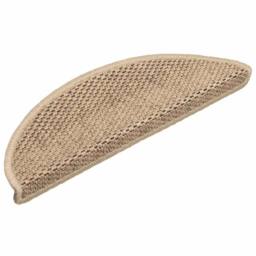 Berkfield Home Stair Mats Self-adhesive Sisal-Look 15 pcs 56x17x3 cm Sand in Beige - Size: Medium - thumbnail 3