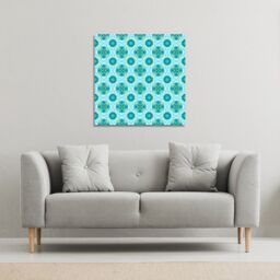 Benjamin Tate Design Green cool boho chic summer (Canvas Print) / 127 x 127 x 4cm in Natural - Size: 127 x 127 x 4 cm - thumbnail 1