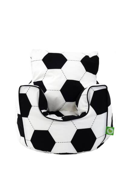 Bean Lazy Cotton Football Bean Bag Arm Chair with Beans Child / Teen size in White - Size: Large - image 1