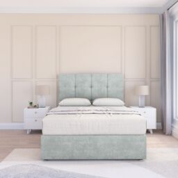 "Sloomy Jasmine Naples Bed Set With 4 Drawers, Mattress & 26"" Headboard in Silver - Size: Double" - thumbnail 2
