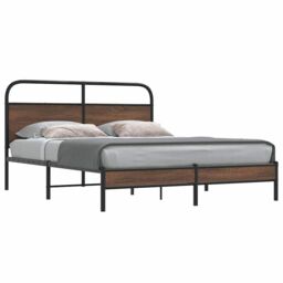Berkfield Home Bed Frame without Mattress 150x200 cm King Size Brown Oak Engineered Wood - thumbnail 1