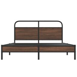 Berkfield Home Bed Frame without Mattress 150x200 cm King Size Brown Oak Engineered Wood - thumbnail 5