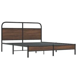 Berkfield Home Bed Frame without Mattress 150x200 cm King Size Brown Oak Engineered Wood - thumbnail 3
