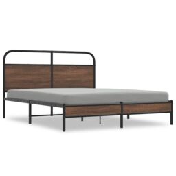 Berkfield Home Bed Frame without Mattress 150x200 cm King Size Brown Oak Engineered Wood - thumbnail 2