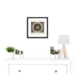 Artery8 Map Hydrology Kircher 1668 Earth Water 8X8 Inch Square Wooden Framed Wall Art Print Picture with Mount in Black - thumbnail 2