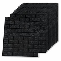 Berkfield Home 3D Wallpaper Bricks Self-adhesive 20 pcs Black - thumbnail 4