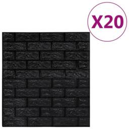 Berkfield Home 3D Wallpaper Bricks Self-adhesive 20 pcs Black