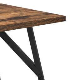 Berkfield Home Side Table Set - 2 Rustic Smoked Oak & Metal Tables in Brown - thumbnail 7