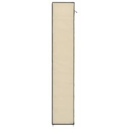 Berkfield Home Shoe Cabinet with Cover Cream 57x29x162 cm Fabric in Beige - Size: 57 x 29 x 162 cm - thumbnail 6