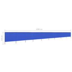 Berkfield Home 9-panel Wind Screen Fabric 1200x80 cm Azure Blue - thumbnail 6