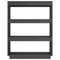 Berkfield Home Book Cabinet/Room Divider Grey 80x35x103 cm Solid Pinewood - Size: 80 x 35 x 103 cm - thumbnail 5