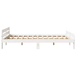 Berkfield Home Durable Bed Frame without Mattress White 150x200 cm King Size Sol - thumbnail 5
