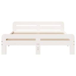 Berkfield Home Durable Bed Frame without Mattress White 150x200 cm King Size Sol - thumbnail 4