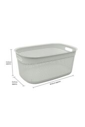 JVL Droplette 33L Laundry Basket - Ice Grey in Light Grey - Size: Medium - thumbnail 6