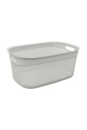 JVL Droplette 33L Laundry Basket - Ice Grey in Light Grey - Size: Medium