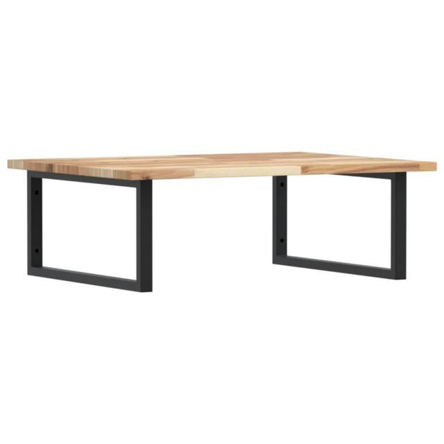 Berkfield Home Basin Shelf Wall Mounted Steel & Solid Wood Acacia in Brown - image 1