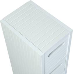 SAXONY White Bathroom Storage Cabinet 4 Drawer Freestanding Fully Assembled - thumbnail 7