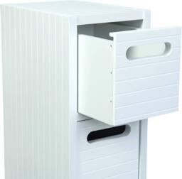 SAXONY White Bathroom Storage Cabinet 4 Drawer Freestanding Fully Assembled - thumbnail 5