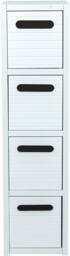 SAXONY White Bathroom Storage Cabinet 4 Drawer Freestanding Fully Assembled - thumbnail 4