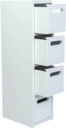 SAXONY White Bathroom Storage Cabinet 4 Drawer Freestanding Fully Assembled - thumbnail 3