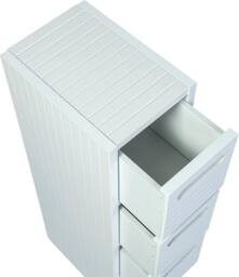 SAXONY White Bathroom Storage Cabinet 4 Drawer Freestanding Fully Assembled - thumbnail 6