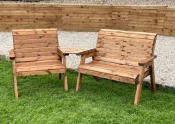 Charles Taylor Trading Grand Chair & Bench With Angle Tray in Brown - thumbnail 3