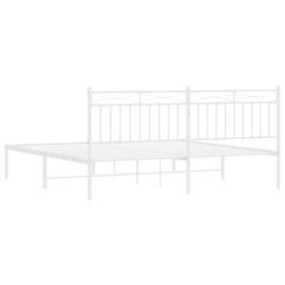Berkfield Home Metal Bed Frame with Headboard White 183x213 cm - thumbnail 8