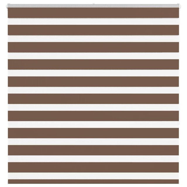 Berkfield Home Zebra Blind Brown 150x150 cm Fabric Width 145.9 cm Polyester - image 1