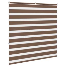 Berkfield Home Zebra Blind Brown 150x150 cm Fabric Width 145.9 cm Polyester - thumbnail 4