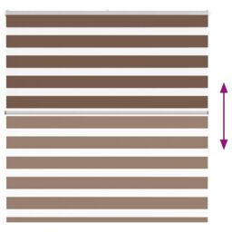 Berkfield Home Zebra Blind Brown 150x150 cm Fabric Width 145.9 cm Polyester - thumbnail 5