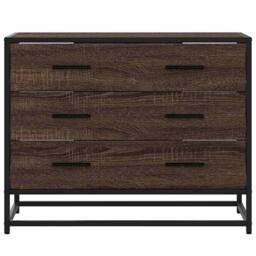 Berkfield Home Elegant Drawer Cabinet Brown Oak 70x41x56 cm Engineered Wood - Size: 70 x 41 x 56 cm - thumbnail 4