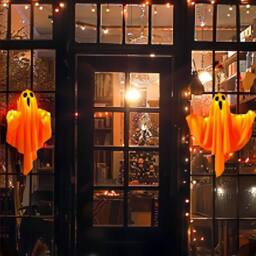 Lovii Halloween Hanging Ghost Light Scream Ghost LED Decor Orange - thumbnail 2