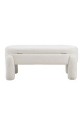 Living and Home 110x50x84cm White Upholstered Storage Bench Foot Rest - Size: 110 x 50 x 84 cm - thumbnail 5