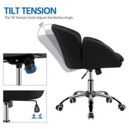 Kelvenix Cute Desk Chair Swivel Black - Size: 0.6m2 - thumbnail 4