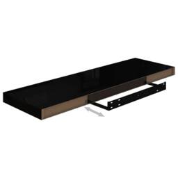 Berkfield Home Floating Wall Shelves 4 pcs High Gloss Black 80x23.5x3.8 cm MDF - thumbnail 7