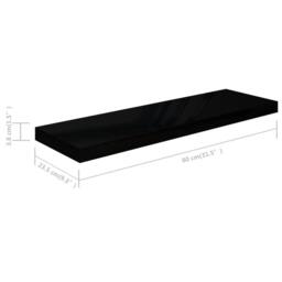 Berkfield Home Floating Wall Shelves 4 pcs High Gloss Black 80x23.5x3.8 cm MDF - thumbnail 9